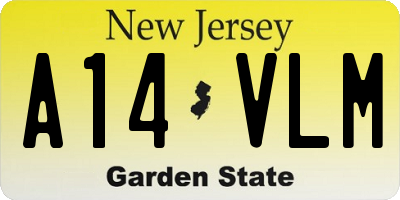 NJ license plate A14VLM