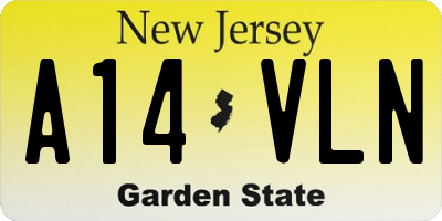 NJ license plate A14VLN