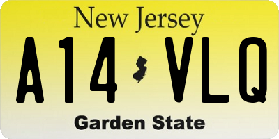 NJ license plate A14VLQ