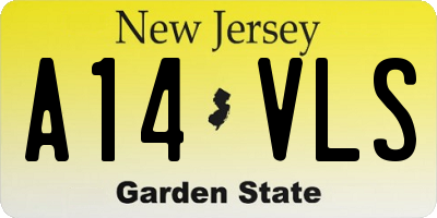 NJ license plate A14VLS