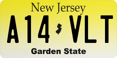 NJ license plate A14VLT