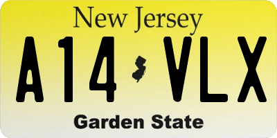 NJ license plate A14VLX