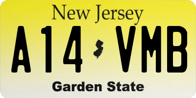 NJ license plate A14VMB