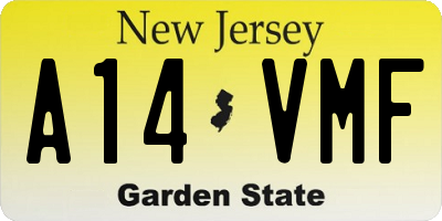 NJ license plate A14VMF