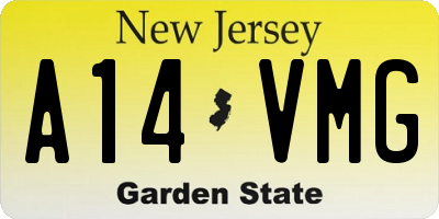 NJ license plate A14VMG