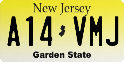 NJ license plate A14VMJ