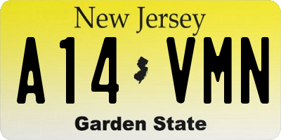 NJ license plate A14VMN