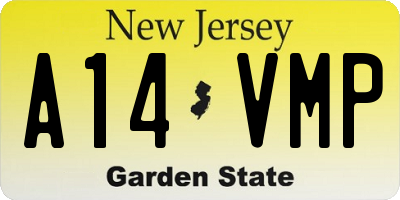 NJ license plate A14VMP