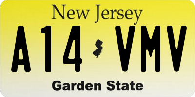 NJ license plate A14VMV