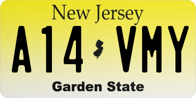 NJ license plate A14VMY