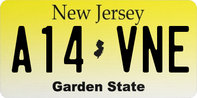 NJ license plate A14VNE
