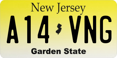NJ license plate A14VNG