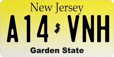 NJ license plate A14VNH