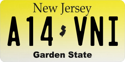 NJ license plate A14VNI
