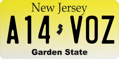 NJ license plate A14VOZ