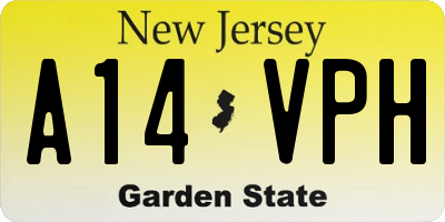 NJ license plate A14VPH