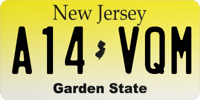NJ license plate A14VQM