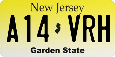 NJ license plate A14VRH