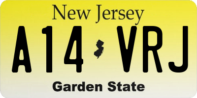 NJ license plate A14VRJ
