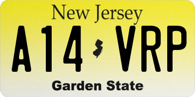 NJ license plate A14VRP