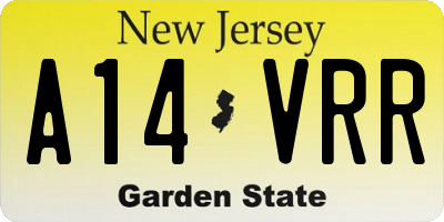 NJ license plate A14VRR
