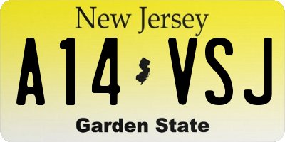 NJ license plate A14VSJ