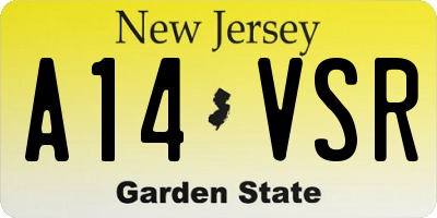 NJ license plate A14VSR