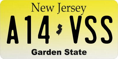 NJ license plate A14VSS