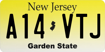 NJ license plate A14VTJ