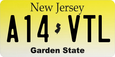 NJ license plate A14VTL