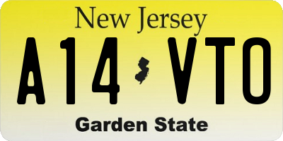NJ license plate A14VTO