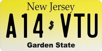 NJ license plate A14VTU