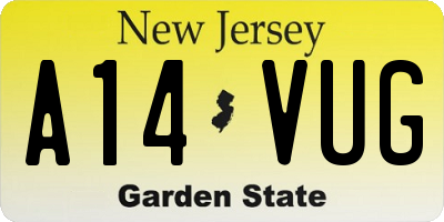 NJ license plate A14VUG