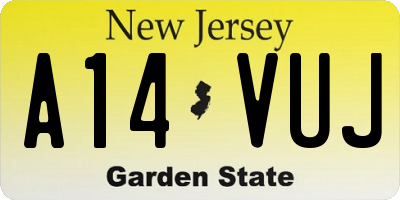 NJ license plate A14VUJ