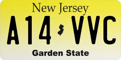 NJ license plate A14VVC