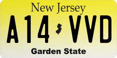NJ license plate A14VVD
