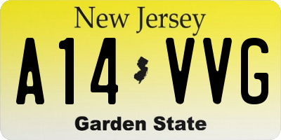 NJ license plate A14VVG