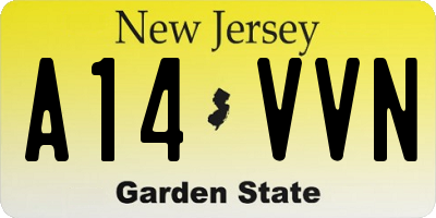 NJ license plate A14VVN