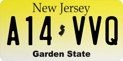NJ license plate A14VVQ