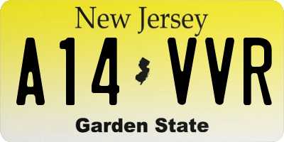 NJ license plate A14VVR