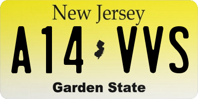 NJ license plate A14VVS