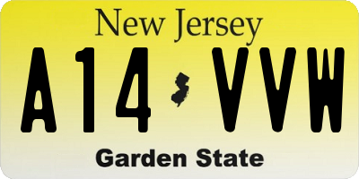 NJ license plate A14VVW