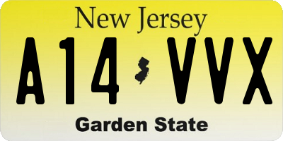 NJ license plate A14VVX