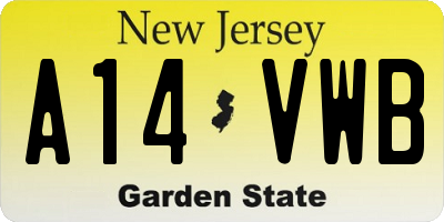 NJ license plate A14VWB