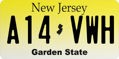 NJ license plate A14VWH