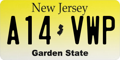NJ license plate A14VWP