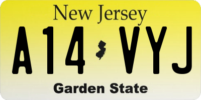 NJ license plate A14VYJ