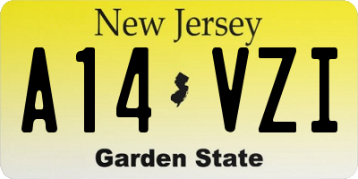 NJ license plate A14VZI