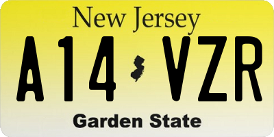 NJ license plate A14VZR