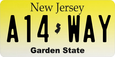 NJ license plate A14WAY